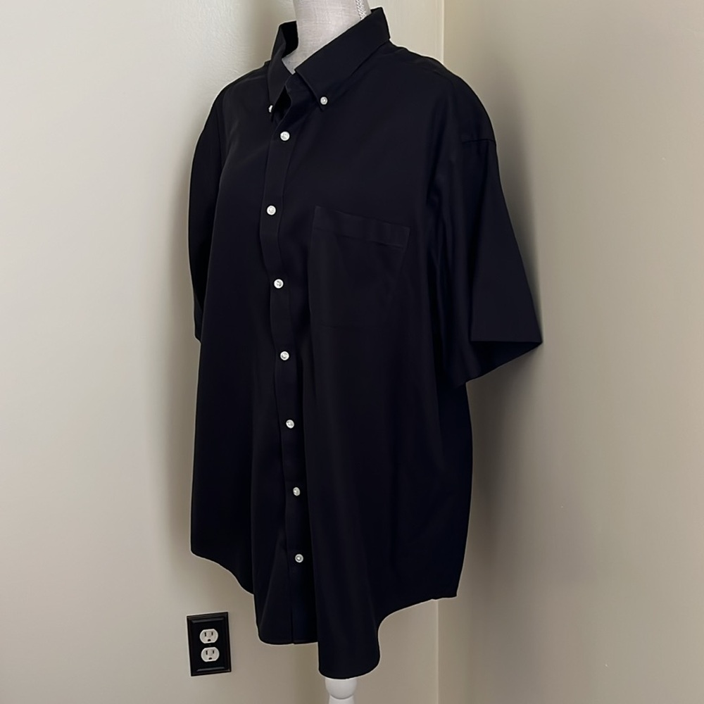Roundtree & Yorke Black Casual Button Down Men Shirt - Picture 6 of 12